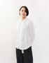 コットンブロードのネックギャザーシャツ