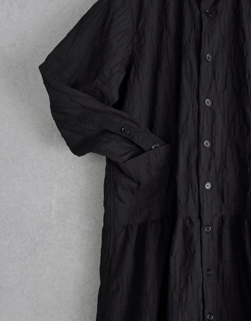 タックドビーの4ギャザーシャツドレス