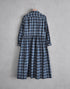 チェックのギャザーシャツドレス