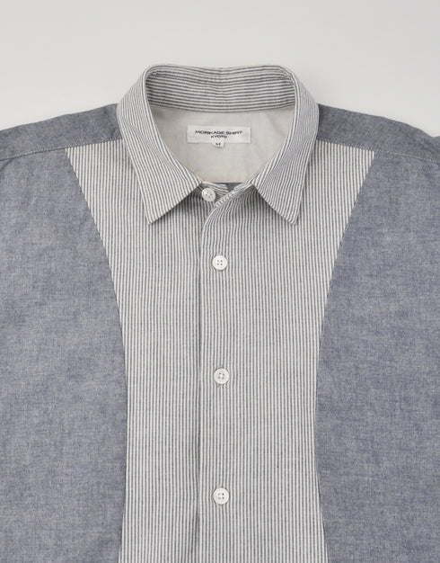 インディゴオックスのカーブラインシャツ