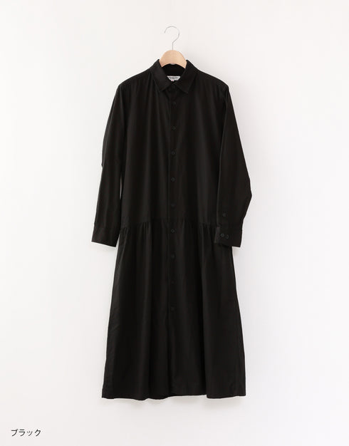 4ギャザーシャツドレス