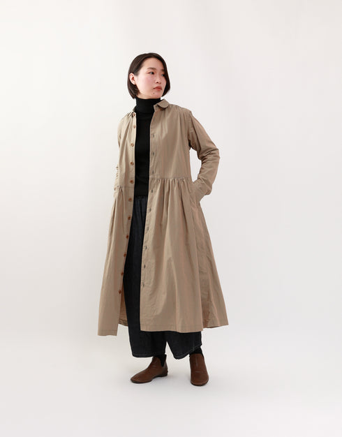 トレンチギャザーシャツドレス
