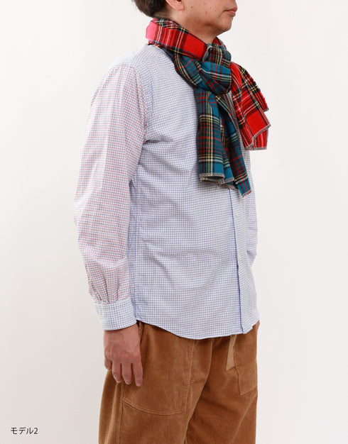 ウールチェックの巻きもの