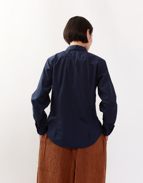 コットンブロードのフリルシャツ