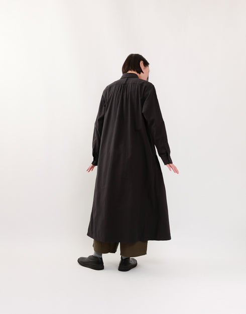 コットンウールの4ギャザーシャツドレス