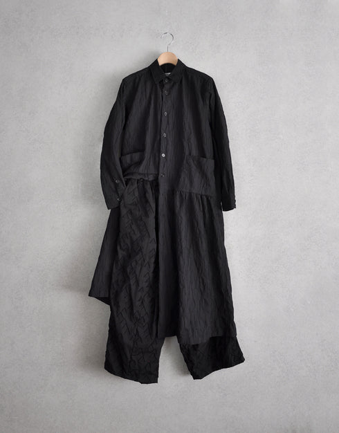 タックドビーの4ギャザーシャツドレス