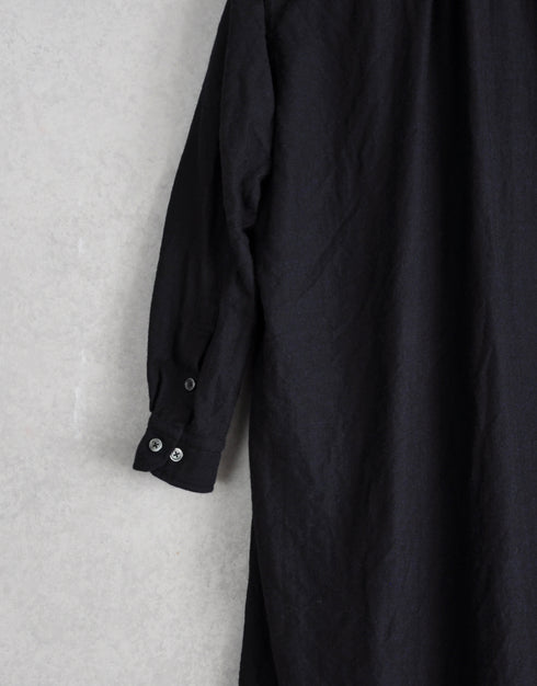 コットンウールの4ギャザーシャツドレス