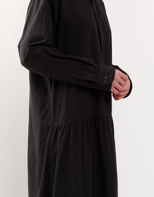 コットンウールの4ギャザーシャツドレス