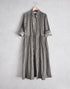 綿麻ストライプのギャザーシャツドレス