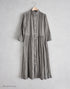 綿麻ストライプのギャザーシャツドレス