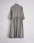 綿麻ストライプのギャザーシャツドレス