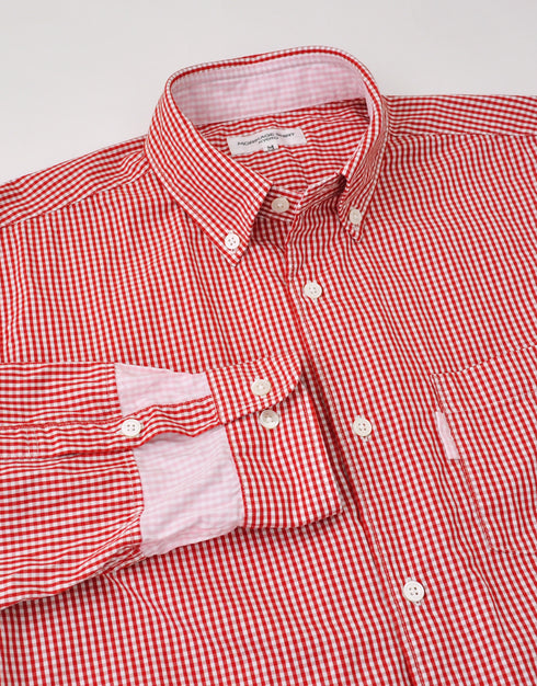 ギンガムの袖口切替シャツ