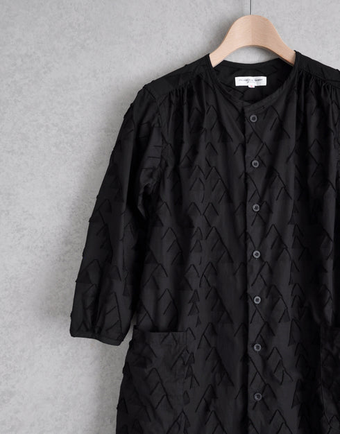 三角カットジャカードのトリミングドレス