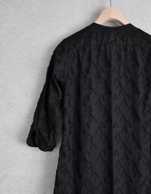 三角カットジャカードのトリミングドレス