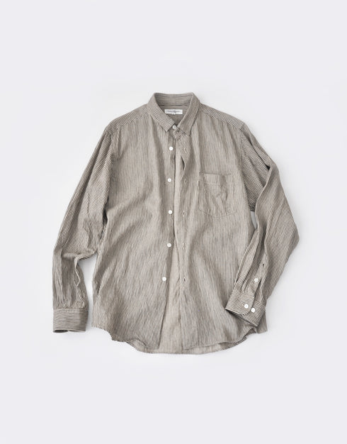 綿麻ストライプのミニREカラーシャツ