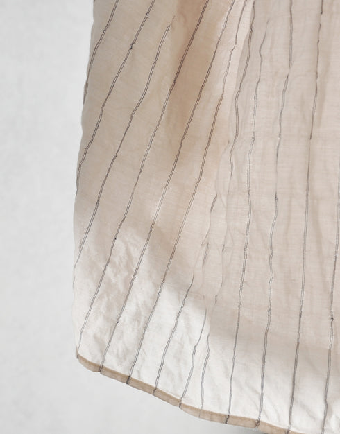 シャーリングストライプの6ギャザーシャツ