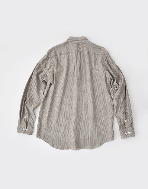 Cotton linen striped mini RE collar shirt