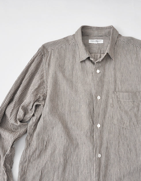 綿麻ストライプのミニREカラーシャツ