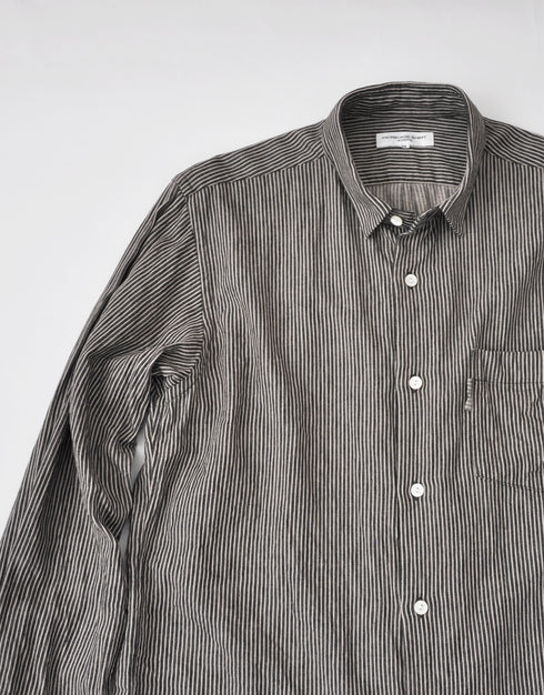 Cotton linen striped mini RE collar shirt