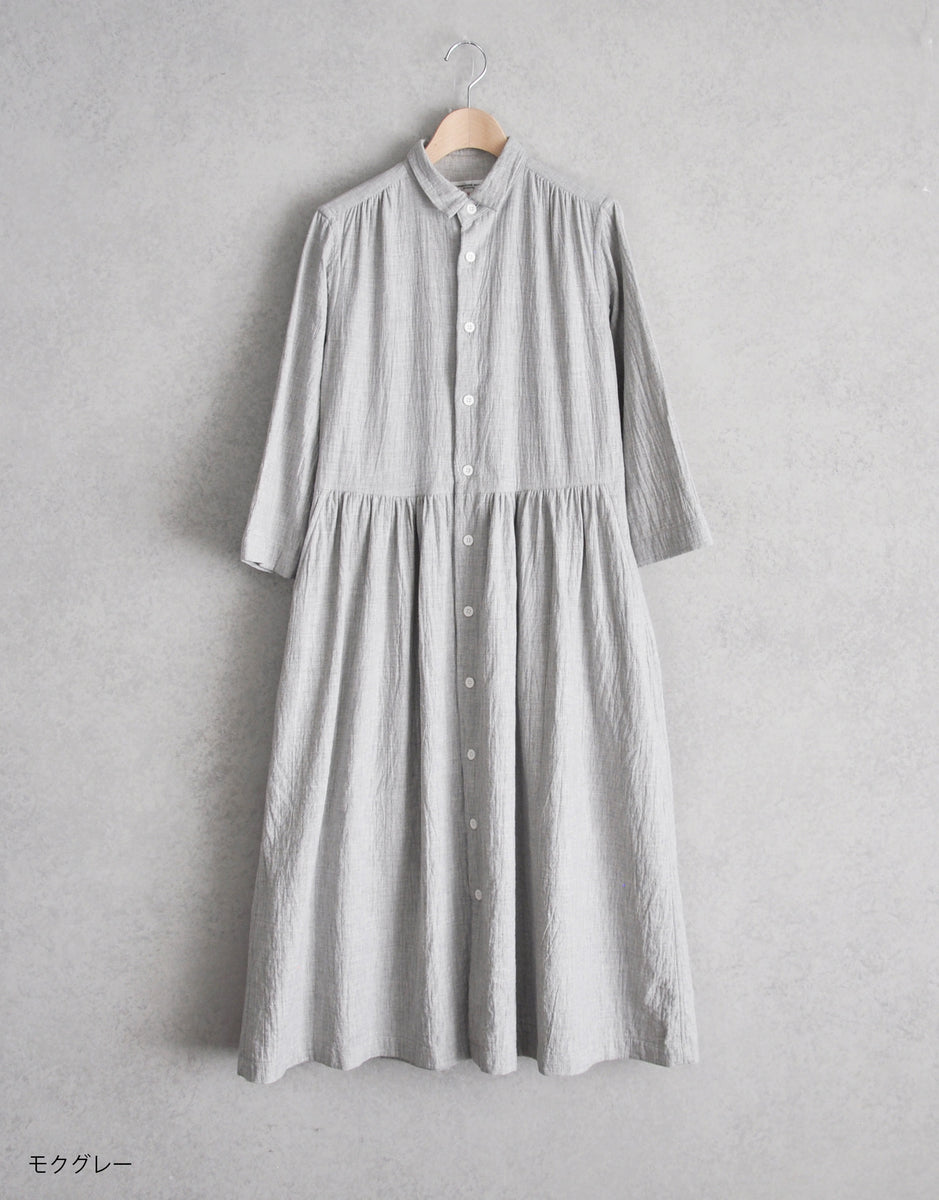ダブルクロスのギャザーシャツドレス – MORIKAGE SHIRT KYOTO