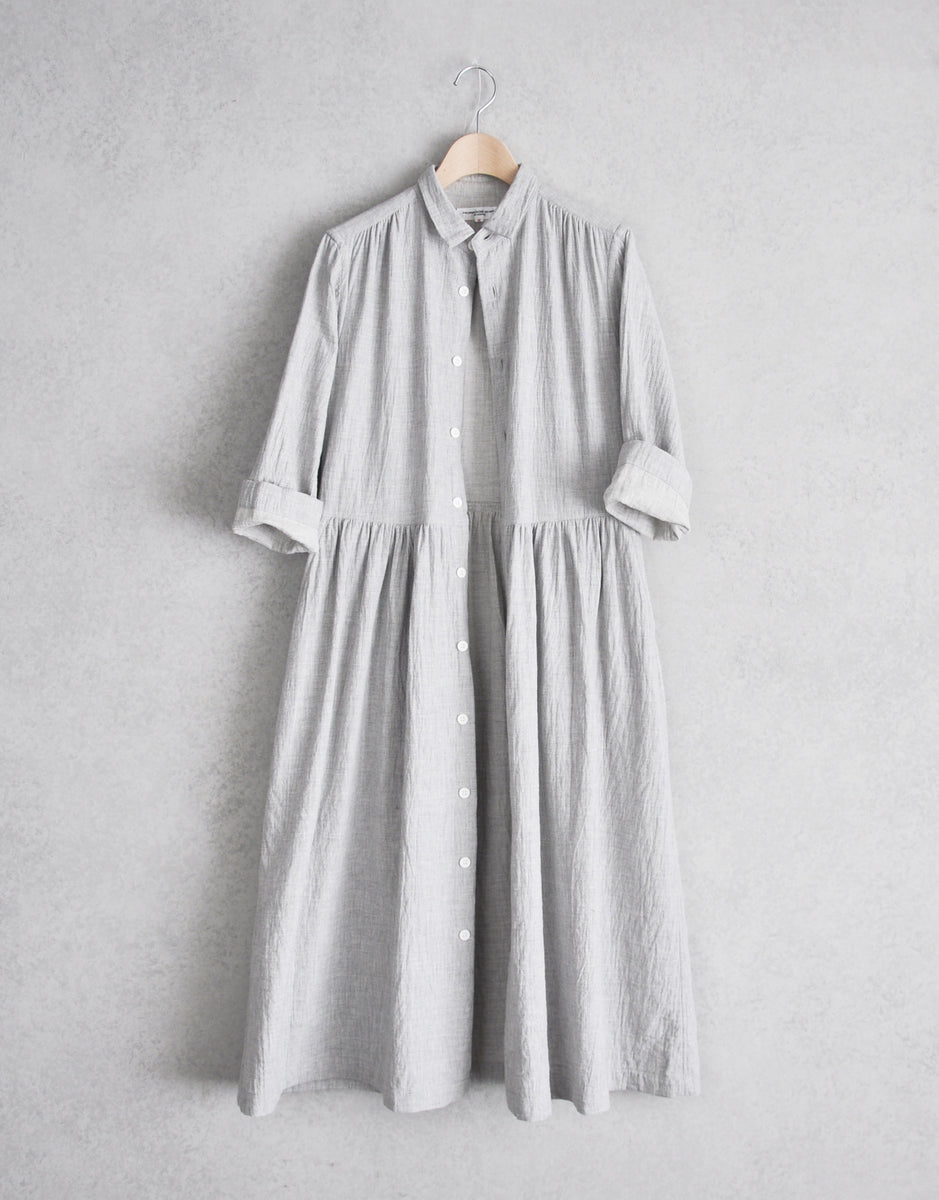 ダブルクロスのギャザーシャツドレス – MORIKAGE SHIRT KYOTO