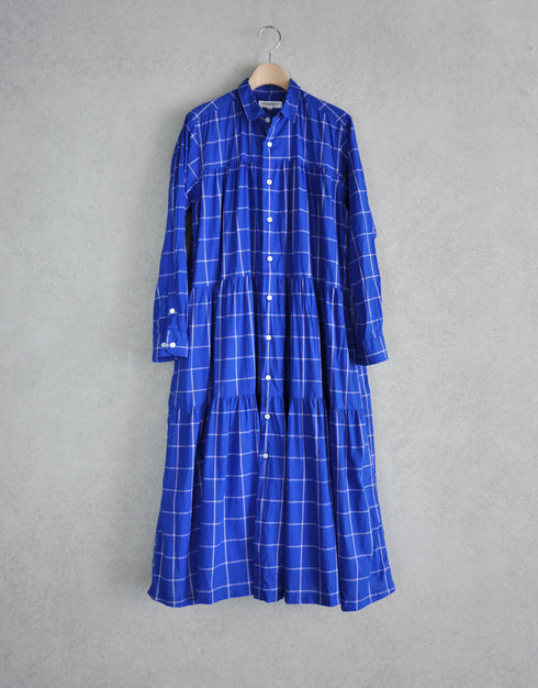 チェックの8ギャザーシャツドレス