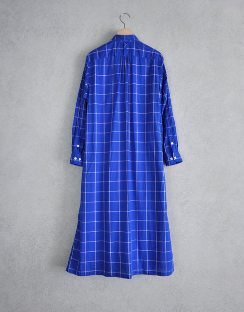 チェックの8ギャザーシャツドレス