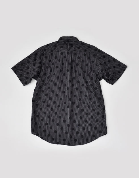 水玉ジャカードのミニREカラー半袖シャツ