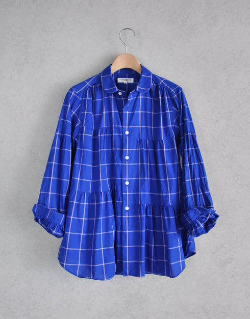 チェックの6ギャザーシャツ