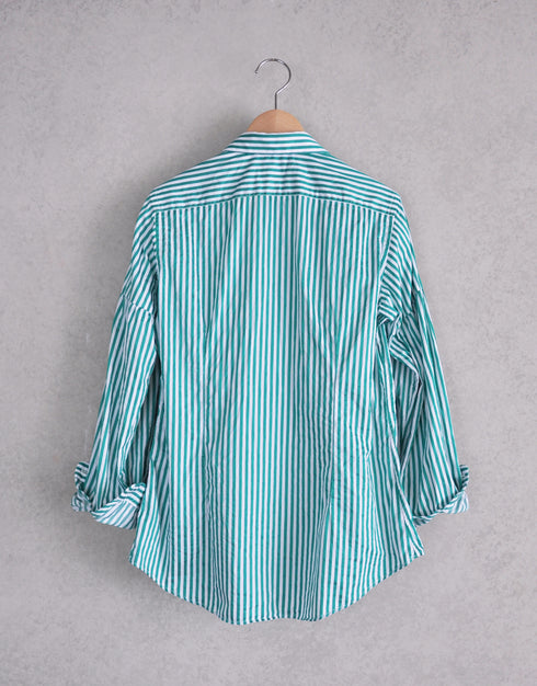 ストライプの6ギャザーシャツ