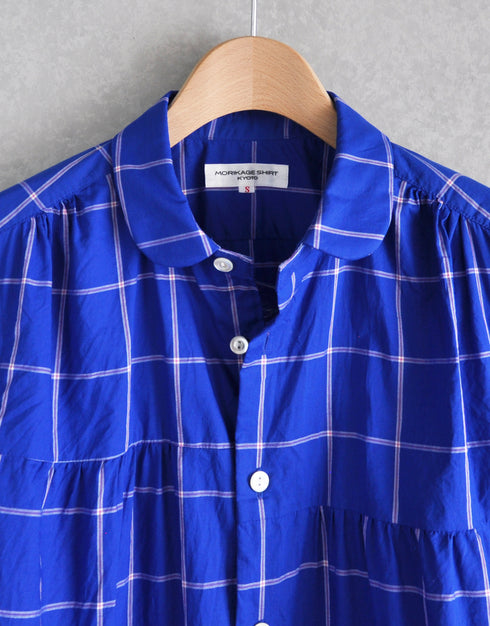 チェックの6ギャザーシャツ