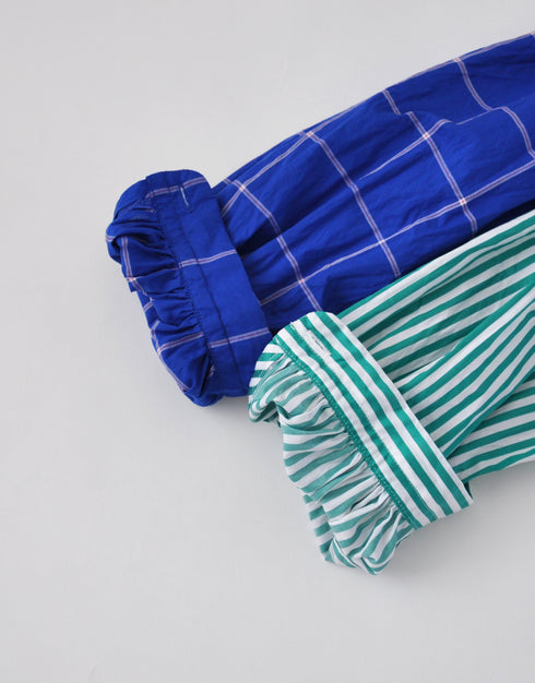 チェックの6ギャザーシャツ