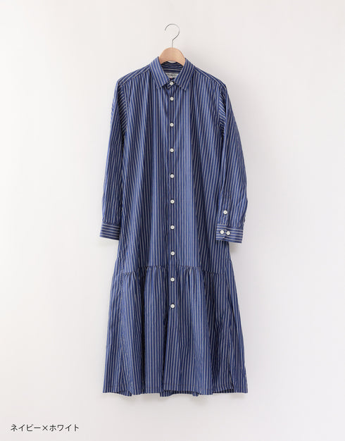 6ギャザーシャツドレス