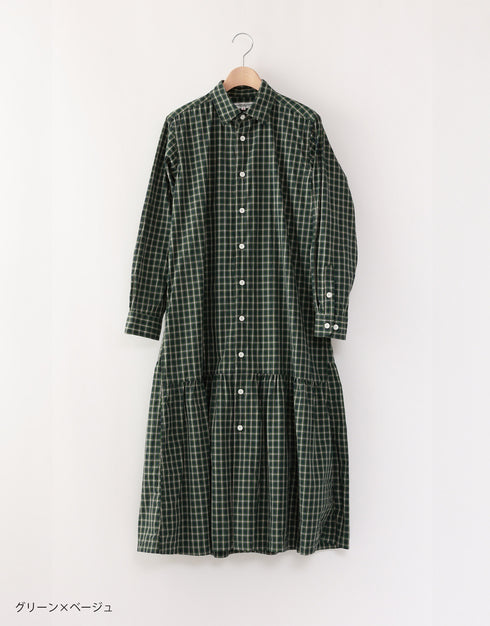 6ギャザーシャツドレス