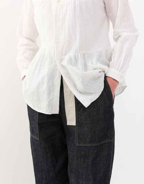 デニムの刺し子ラインパンツ