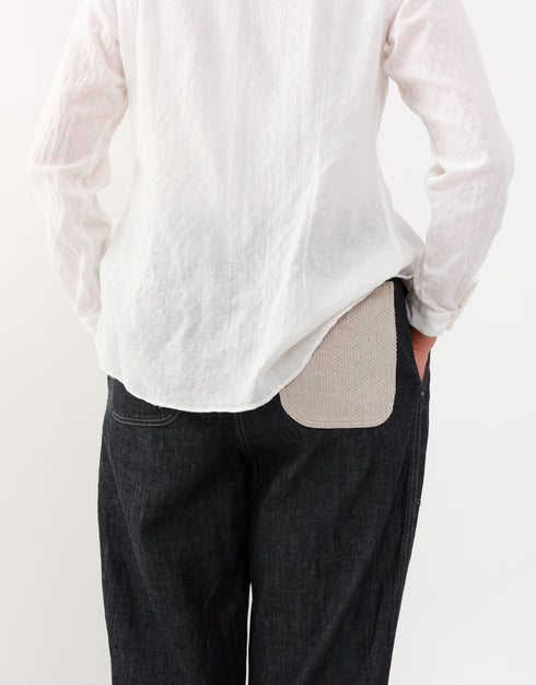 デニムの刺し子ラインパンツ