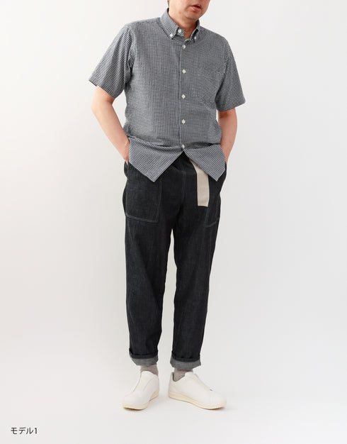 デニムの刺し子ラインパンツ