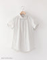 シアサッカーの半袖ネックギャザーシャツ