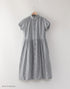 シアサッカーの半袖ギャザーシャツドレス
