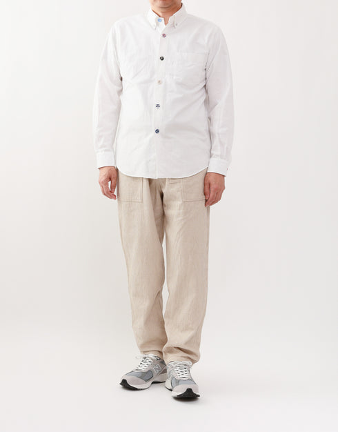 刺し子ドビーのテーパードパンツ