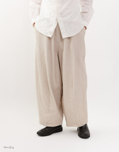 刺し子ドビーのバルーンパンツ