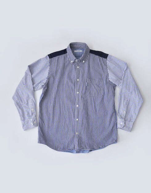 ピンオックスのパッチワークシャツ