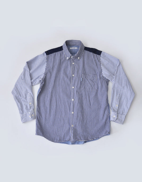 ピンオックスのパッチワークシャツ