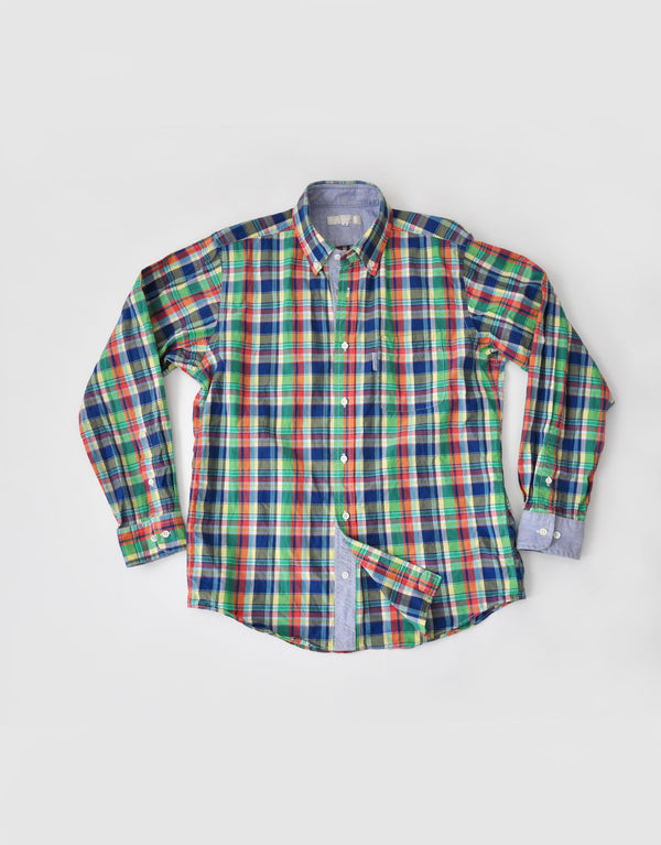 マドラスチェックのB.Dシャツ