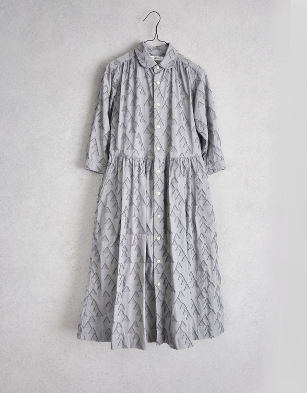 三角カットジャガードギャザーワンピース