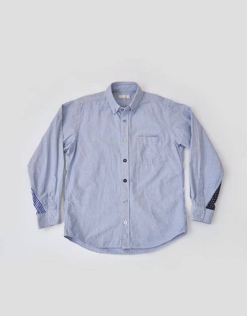 オックスのくるみボタンガゼットシャツ