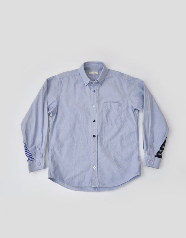 オックスのくるみボタンガゼットシャツ