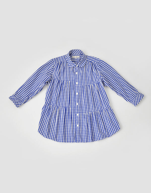 ギンガムの6ギャザーシャツ