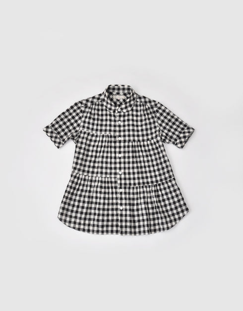 シャーリングギンガムの6ギャザーシャツ