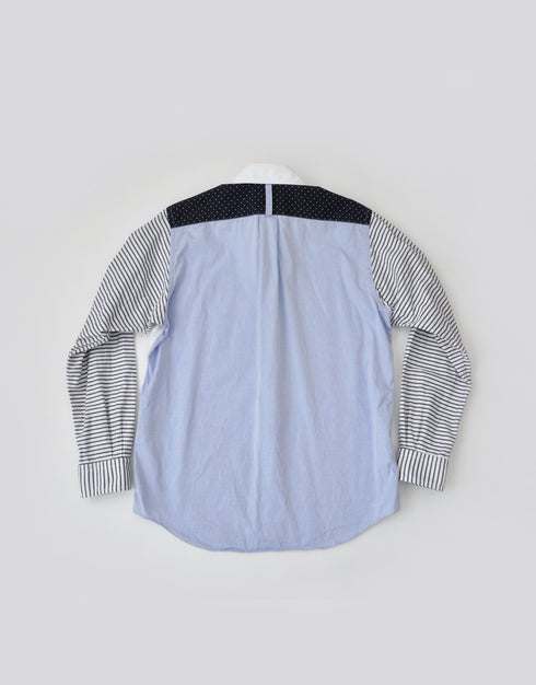 ピンオックスのパッチワークシャツ